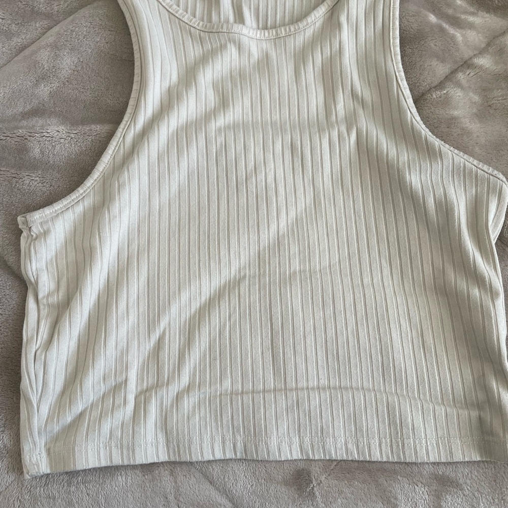 Ardene Ivory Ribbed Tank Top